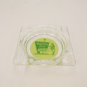 Vintage Holiday Inn of America Glass Ashtray The Nations Innkeeper Green Logo